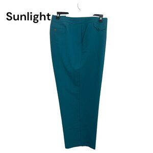 Worthington Womens Modern Fit Straight-Leg Ankle Pants Size 30W Polynesian Blue